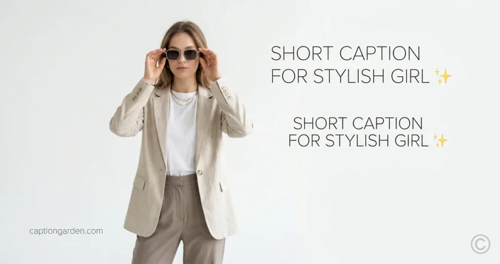 Short caption for stylish girl