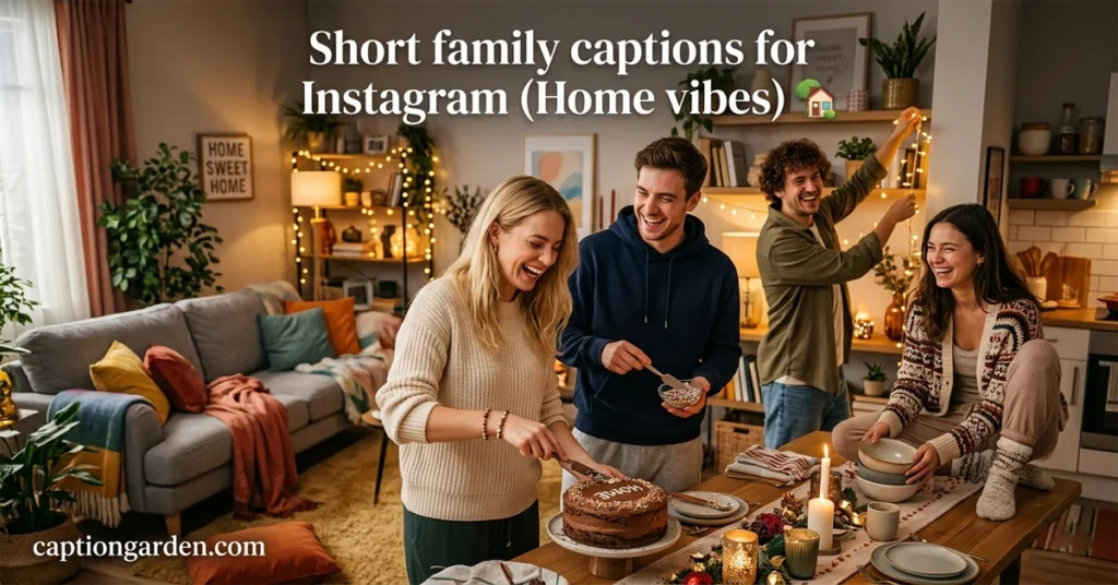 Short family captions for Instagram Home vibes