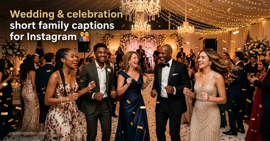 Wedding & celebration short family captions for Instagram