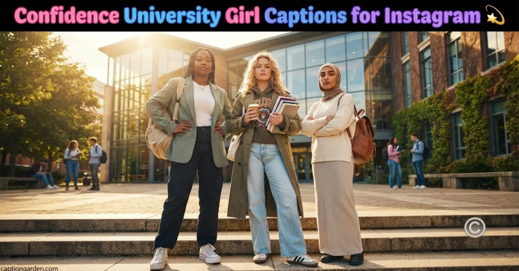 Confidence University Girl Captions for Instagram