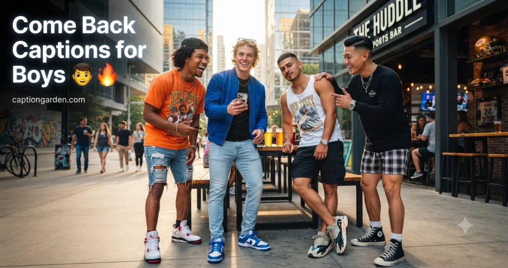 Come Back Captions for Boys